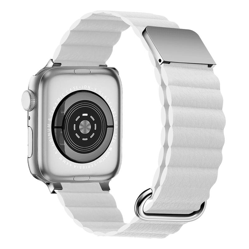 Armband für Apple Watch aus Leder in der Farbe Weiß, Modell Madrid #farbe_Weiß