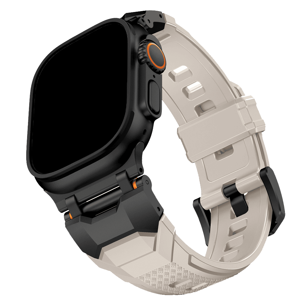 Armband für Apple Watch aus Silikon in der Farbe Polarstern, Modell Casablanca #farbe_Schwarz / Polarstern