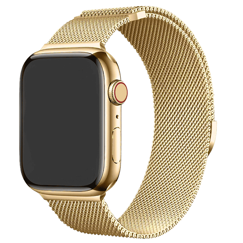 Armband für Apple Watch aus Milanaise in der Farbe Gold, Modell San Diego #farbe_Gold