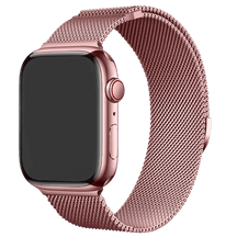 Armband für Apple Watch aus Milanaise in der Farbe Rosa, Modell San Diego #farbe_Rosa