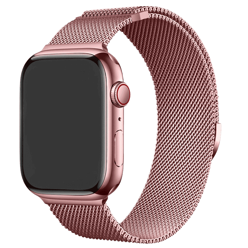 Armband für Apple Watch aus Milanaise in der Farbe Rosa, Modell San Diego #farbe_Rosa