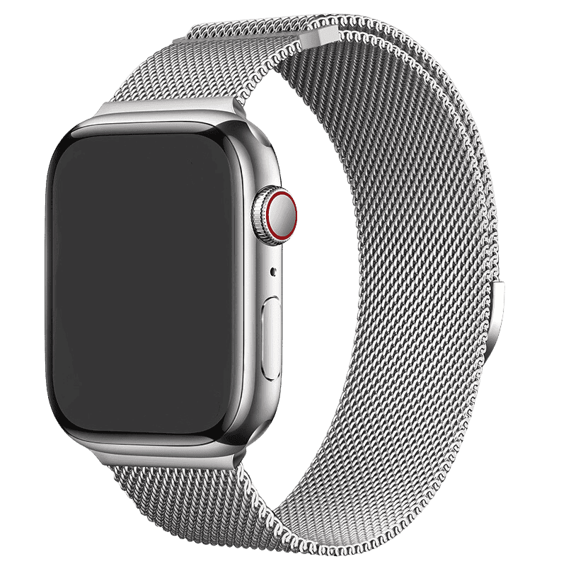 Armband für Apple Watch aus Milanaise in der Farbe Silber, Modell San Diego #farbe_Silber