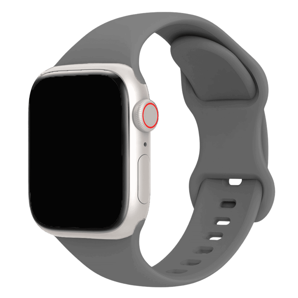 Armband für Apple Watch aus Silikon in der Farbe Dunkelgrau, Modell Amsterdam #farbe_Dunkelgrau