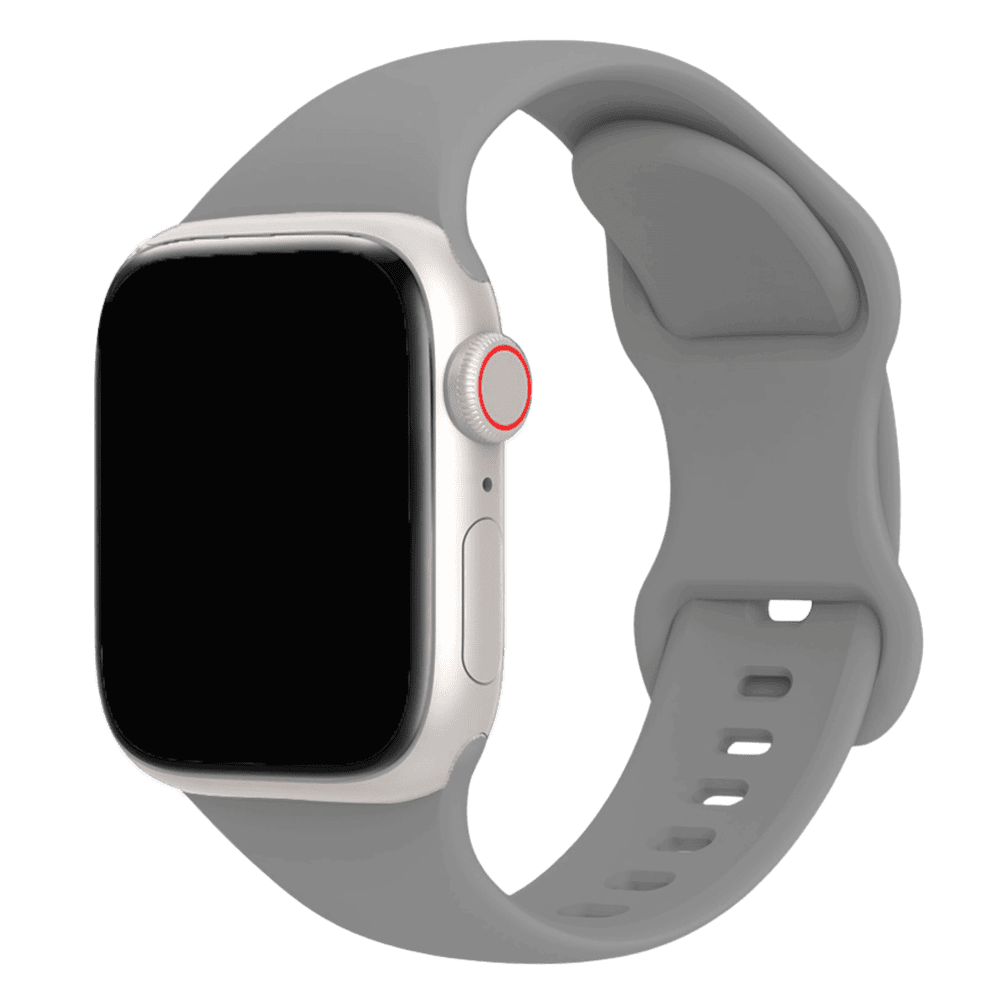 Armband für Apple Watch aus Silikon in der Farbe Hellgrau, Modell Amsterdam #farbe_Hellgrau