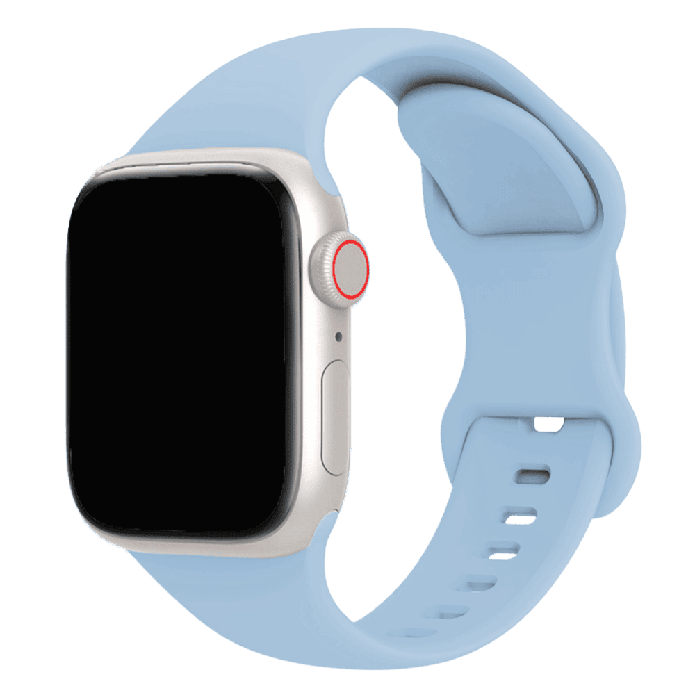 Armband für Apple Watch aus Silikon in der Farbe Himmelblau, Modell Amsterdam #farbe_Himmelblau