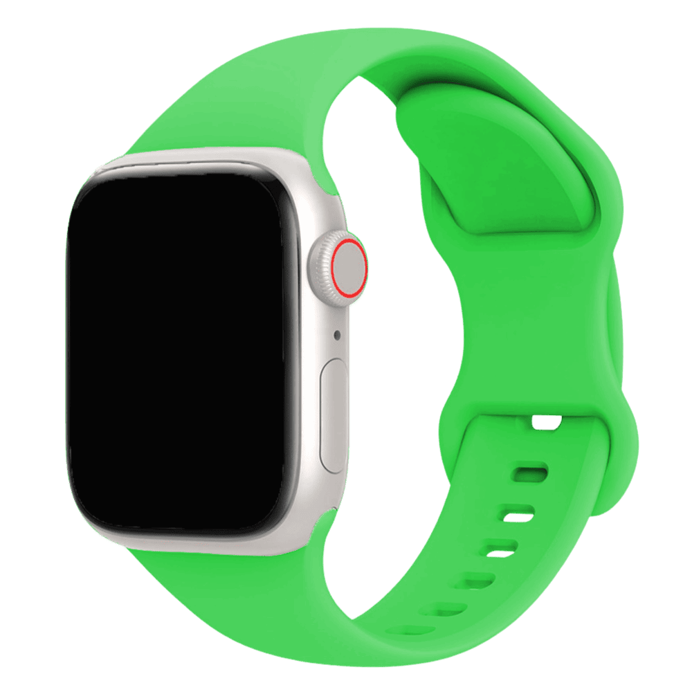 Armband für Apple Watch aus Silikon in der Farbe Knallgrün, Modell Amsterdam #farbe_Knallgrün
