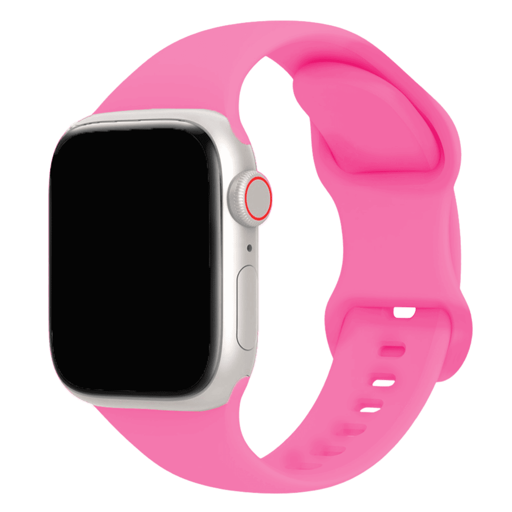 Armband für Apple Watch aus Silikon in der Farbe Knallpink, Modell Amsterdam #farbe_Knallpink