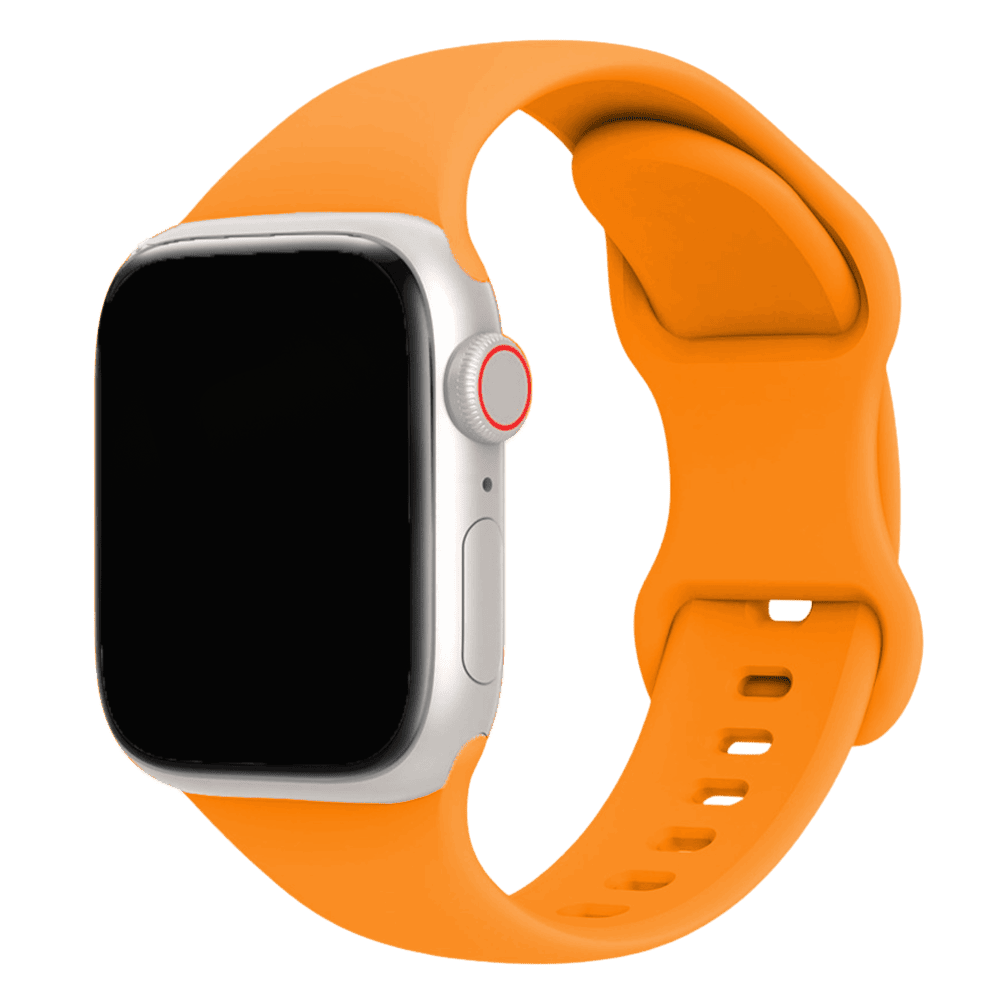 Armband für Apple Watch aus Silikon in der Farbe Orange, Modell Amsterdam #farbe_Orange