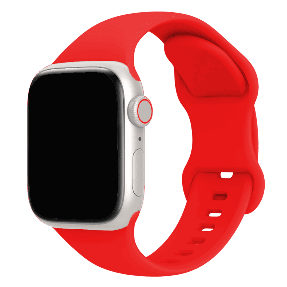 Armband für Apple Watch aus Silikon in der Farbe Rot, Modell Amsterdam #farbe_Rot